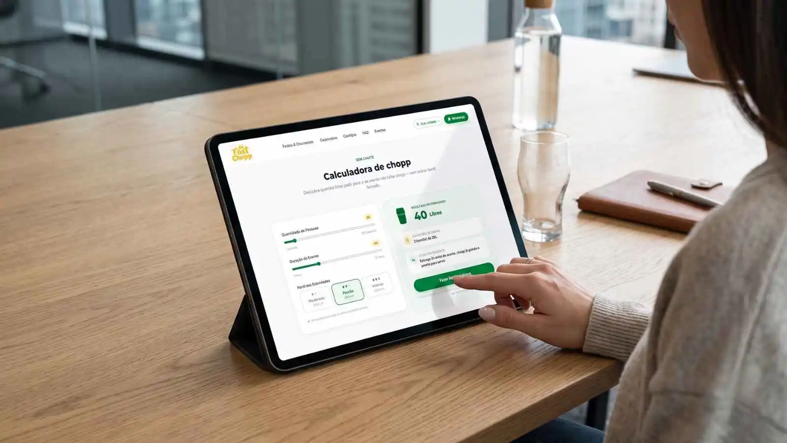 Calculadora de Chopp interativa no site da Fast Chopp